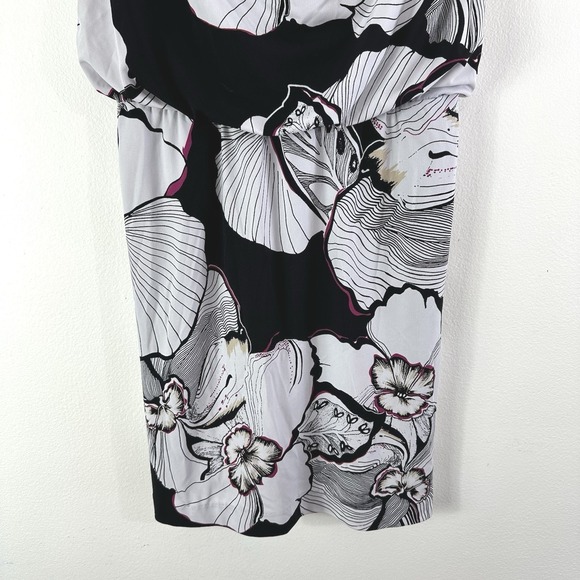 White House Black Market Dress Womens Small Sleeveless Tropical Blouson Hawaiian - Picture 5 of 7